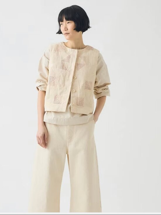Toast Jackets & Blazers - TOAST London Patchwork Waistcoat Ecru XS